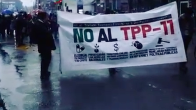 Protestas contra el TPP11 en Valdivia