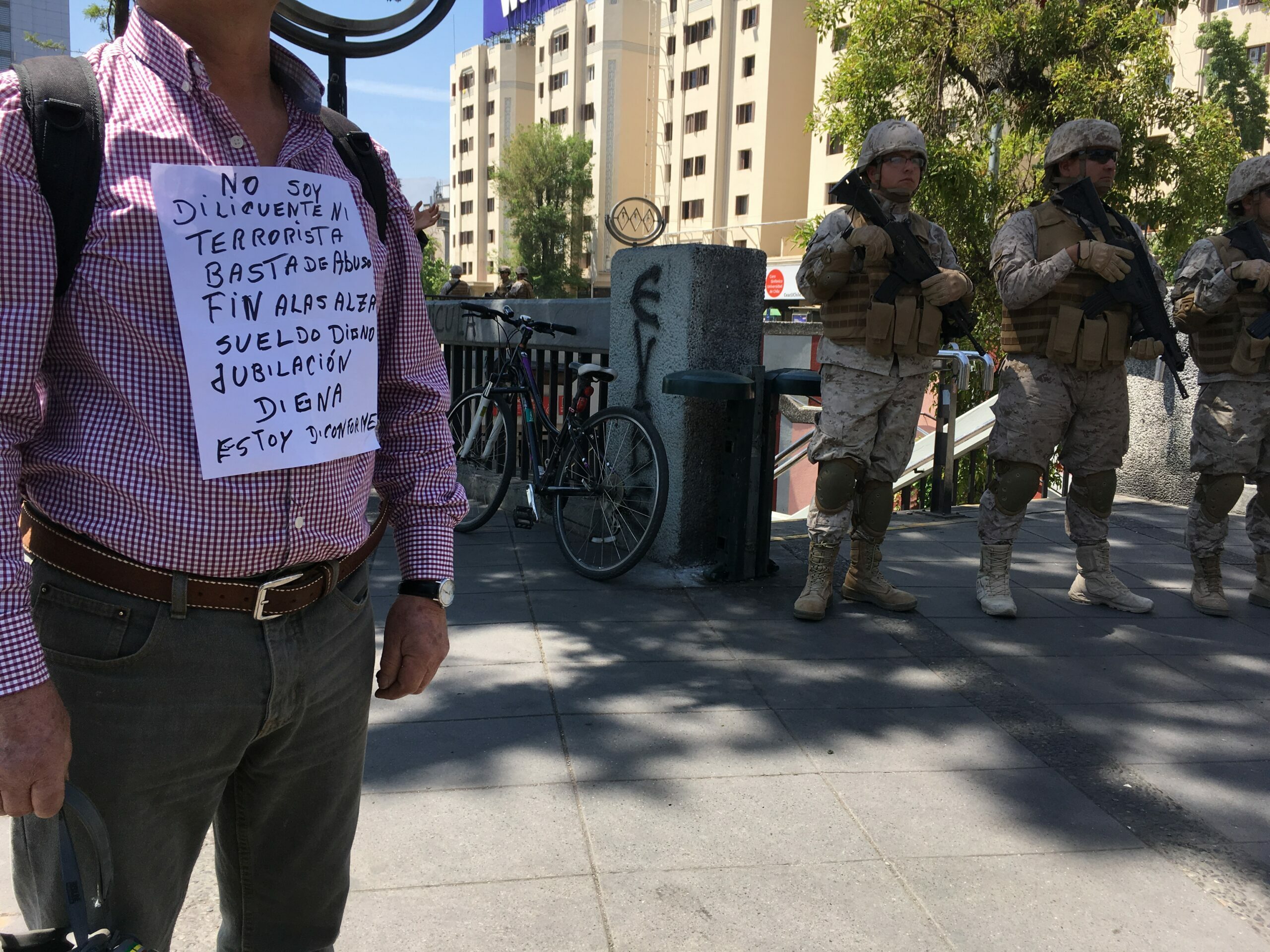 Manifestante, Santiago, Chile. Otubre 2019